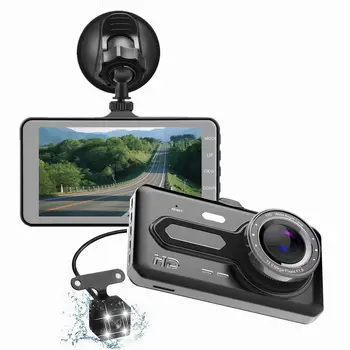 

4-Inch High-definition Touch Screen Driving Recorder Front and Back Dual Lens Night Vision Car Camera Zinc Alloy Recorder