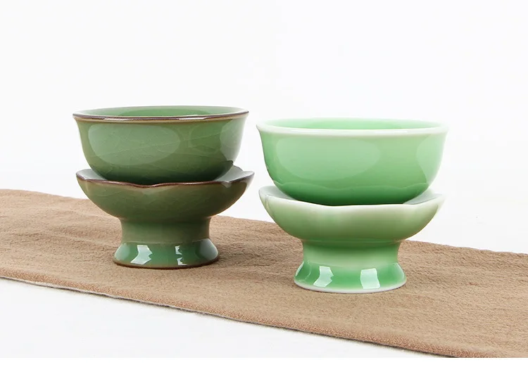 Empty Mountain Xinyu Longquan Celadon Kung Fu Tea Set Accessories Ceramic Lotus Saucer Tea Strainer Tea Filter Customizable