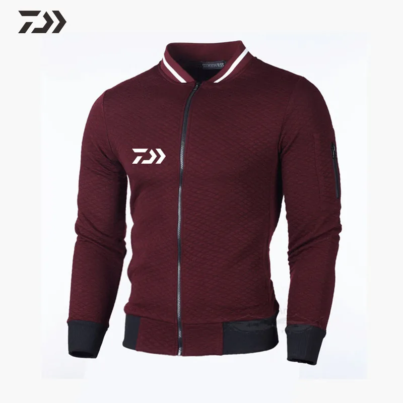 Daiwa Мужская Рыбацкая рубашка с длинным рукавом в походных рубашках Лоскутная Весенняя Осенняя дышащая одежда для рыбалки толстовка на молнии мужская