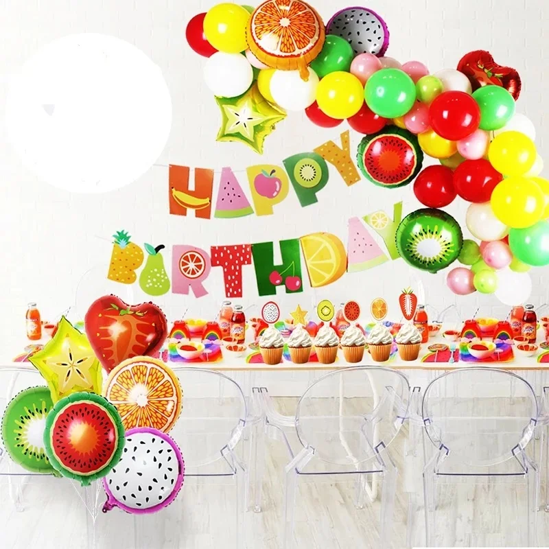YGCHEN Limone Palloncini Frutta Palloncino Foil Compleanno Decorazioni per Feste Frutti Lemon Alluminio Palloncini Decorazioni Estate Tropicale Hawaii Baby Shower 10 Pezzi