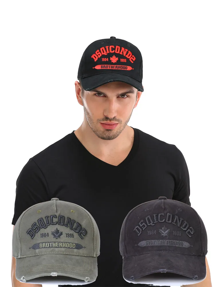 Dsq значок шляпа известный бренд Мужская бейсболка s хлопок Повседневная кепка регулируемая бейсболка s буква черная брендовая Кепка для мужчин и женщин