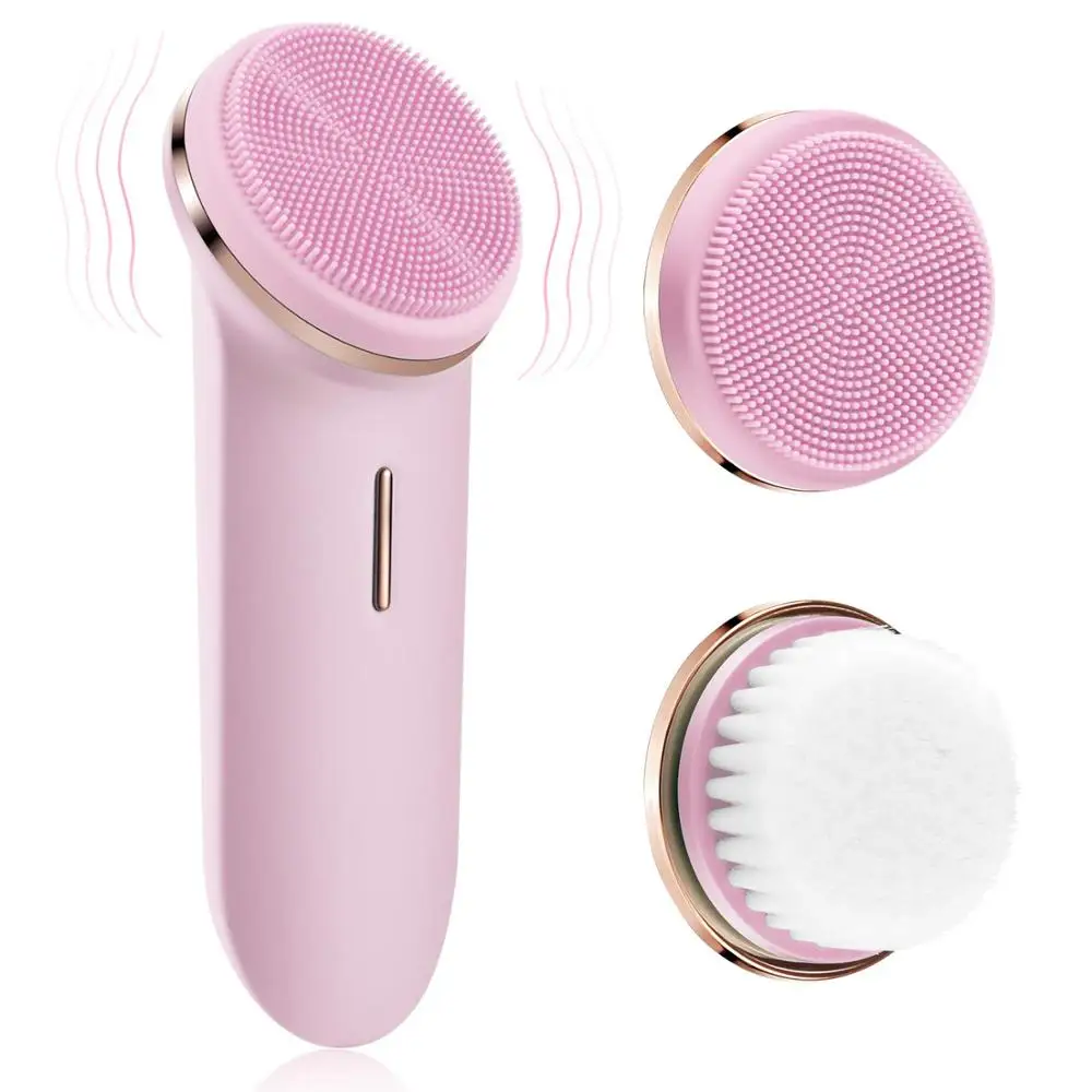 Cepillo de limpieza facial, limpiador facial eléctrico 3 en 1, masajeador  vibratorio, IPX7 impermeable, cepillo facial recargable por USB para