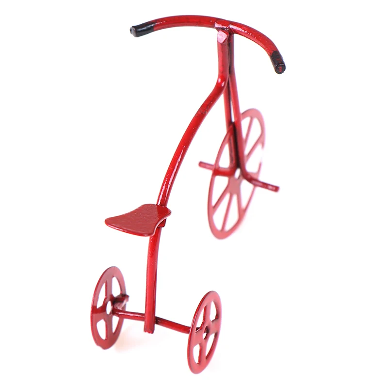 1/12 мини Красный велосипед модель велосипеда игрушки для украшения кукольного дома мебель игрушки милый кукольный домик Миниатюрные аксессуары