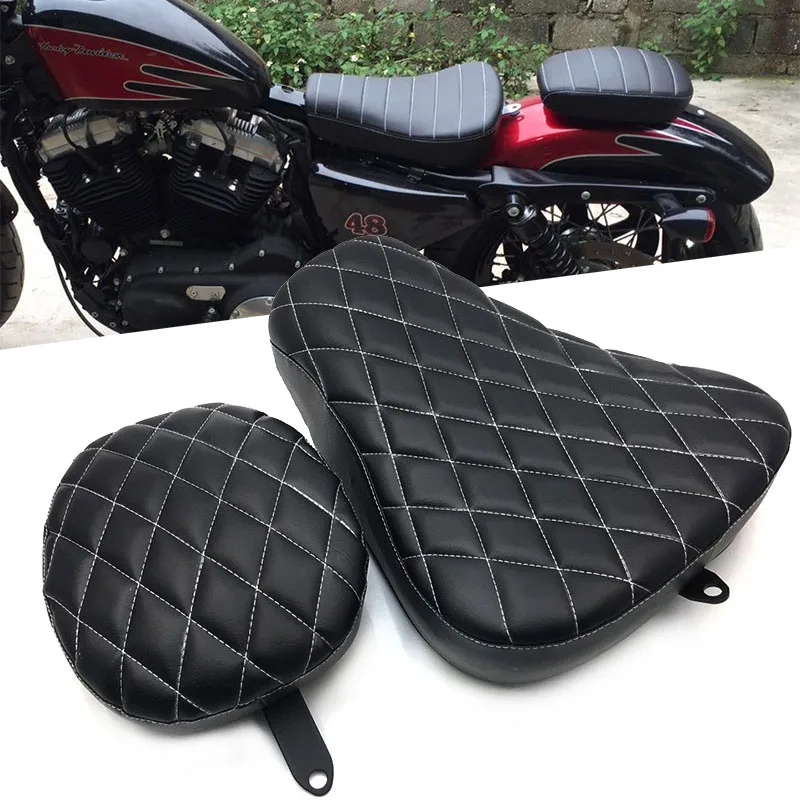 Кожаная подушка для водителя сидения соло пассажира Для Harley Sportster Forty Eight XL1200 XL883 XL 883 72 48 2004 2019|Сиденья и