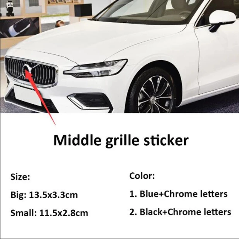 

Black Blue Badge Aluminium Emblem Sticker Front Grille Steering Wheel Logo Replacement for S60L C30 S80 S40 V40 V60 XC90 XC60