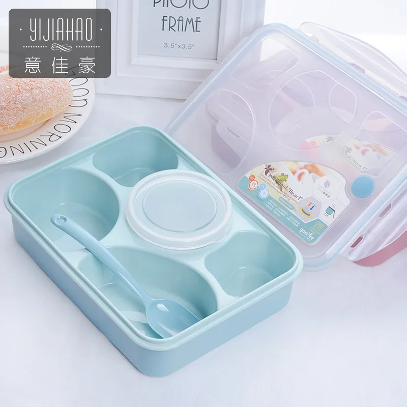 

Meaning Bestway Plastic Lunch Box Microwave Oven Insulated Freshness Box Lunch Box Students Lunch Box Sealed Spoon