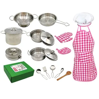 

Children's Mini Kitchen Toy Set Children's Play House Kitchen Toy Set Stainless Steel Kitchen Utensils Set