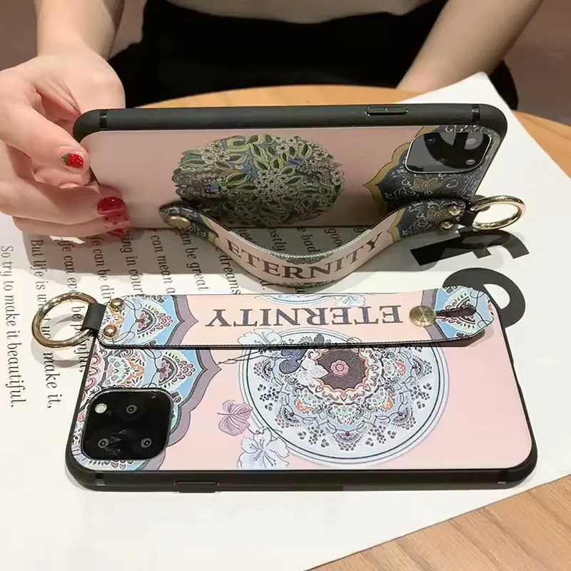 Ремешок для запястья чехол для iphone X Xs max XR 11 Pro Max Мягкий ТПУ чехол-держатель для телефона для iphone 7 8 6 6s plus