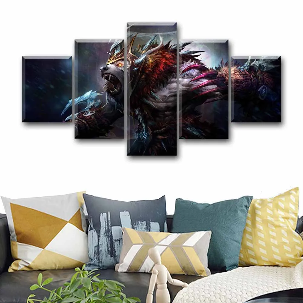  5 Panel Canvas Wall Art Painting Dota 2 Character Game Poster Home Decor For Living Room Canvas Pri