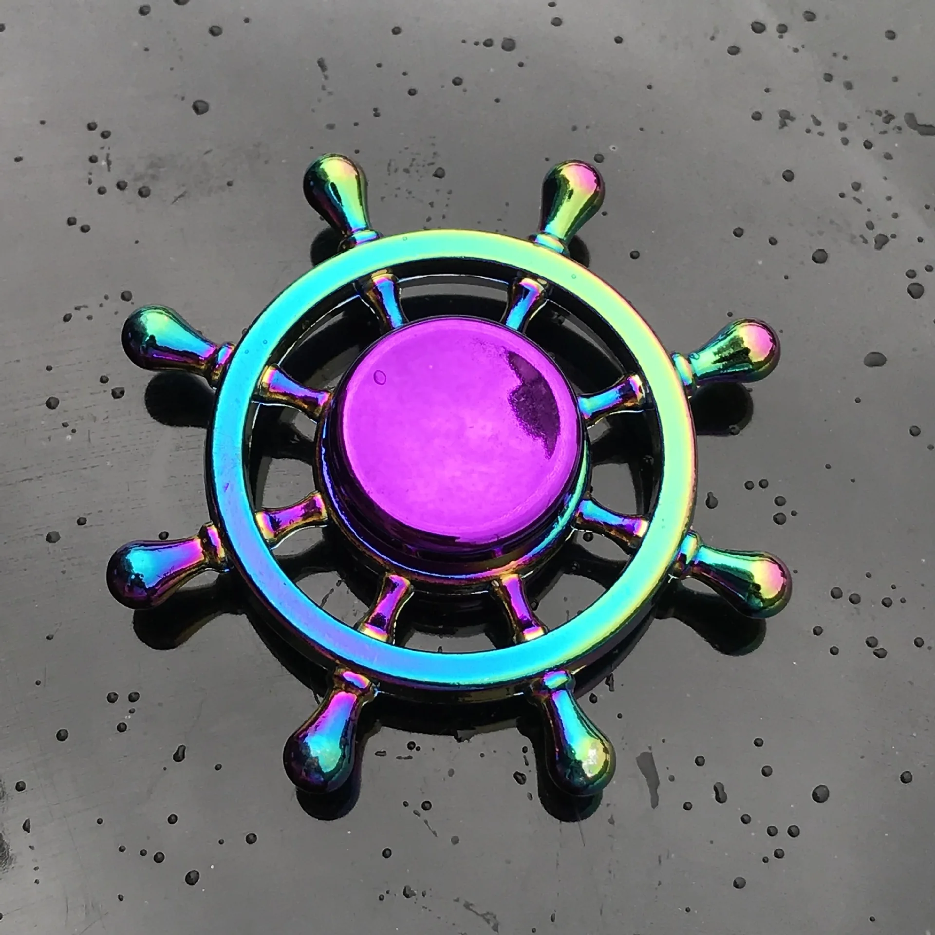Металлические красочные волчок игрушки для детей взрослые "Антистресс" гироскоп офисные вечерние игрушки - Цвет: Серый