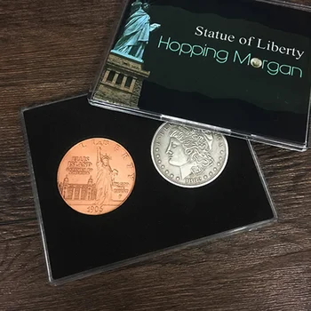 

Hopping Morgan (Statue of Liberty) Magic Tricks Coin Appearing Vanishing Magia Close Up Illusions Gimmick Props Mentalism Fun