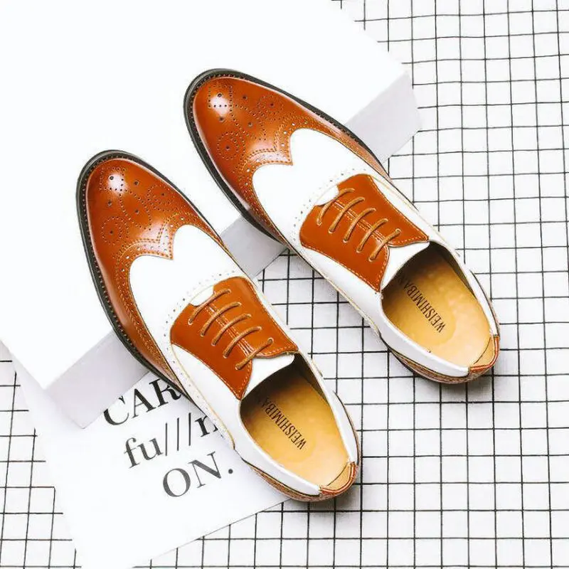 

Men's Bullock Business Dress Shoes NEW Arrival Formal Business Shoes Men Vitage Design Lace-Up Leather Shoes A51-16
