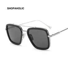 Мстители Tony Stark Flight style солнцезащитные очки для мужчин и женщин квадратный фирменный дизайн солнцезащитные очки Мужские Женские Lunette De Soleil Homme ретро