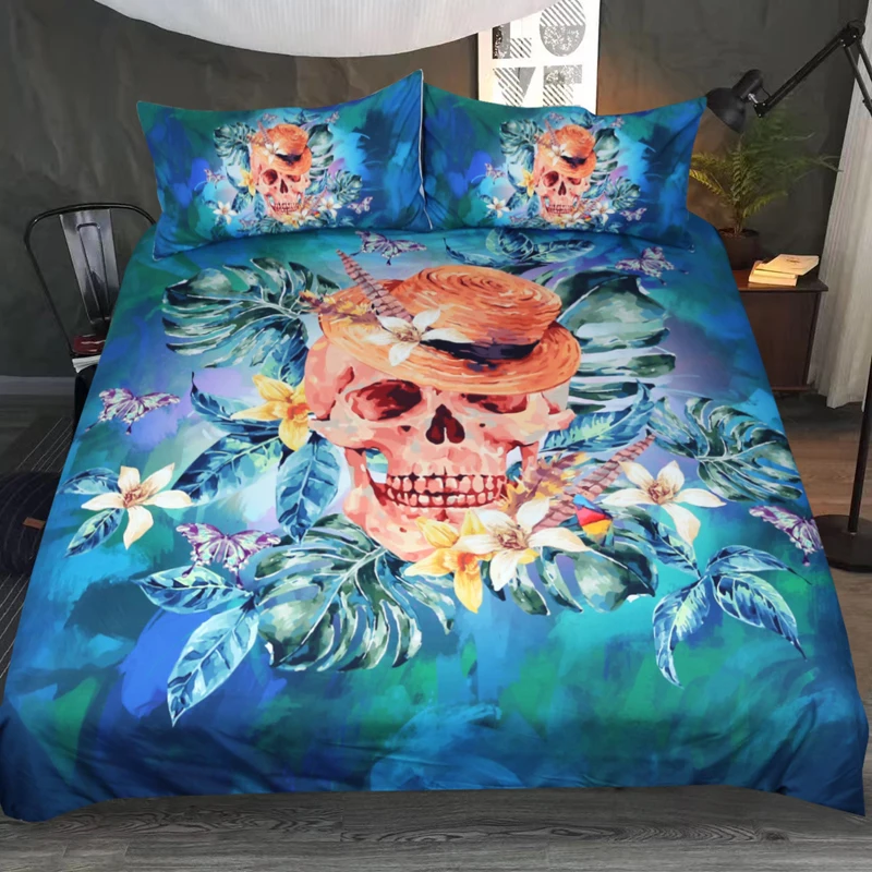 

straw hat skull bedding set Duvet Covers Pillowcases sugar skull 8 Size comforter bedding sets bedclothes bed linen bed set