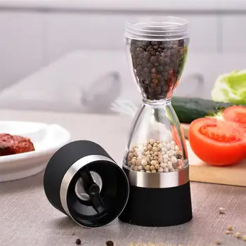 

High Quality Manual Multi-purpose 2 in 1 Dual Salt Pepper Mills Sesame Spice Grinder Shaker Kitchen Cooking Tool Portable