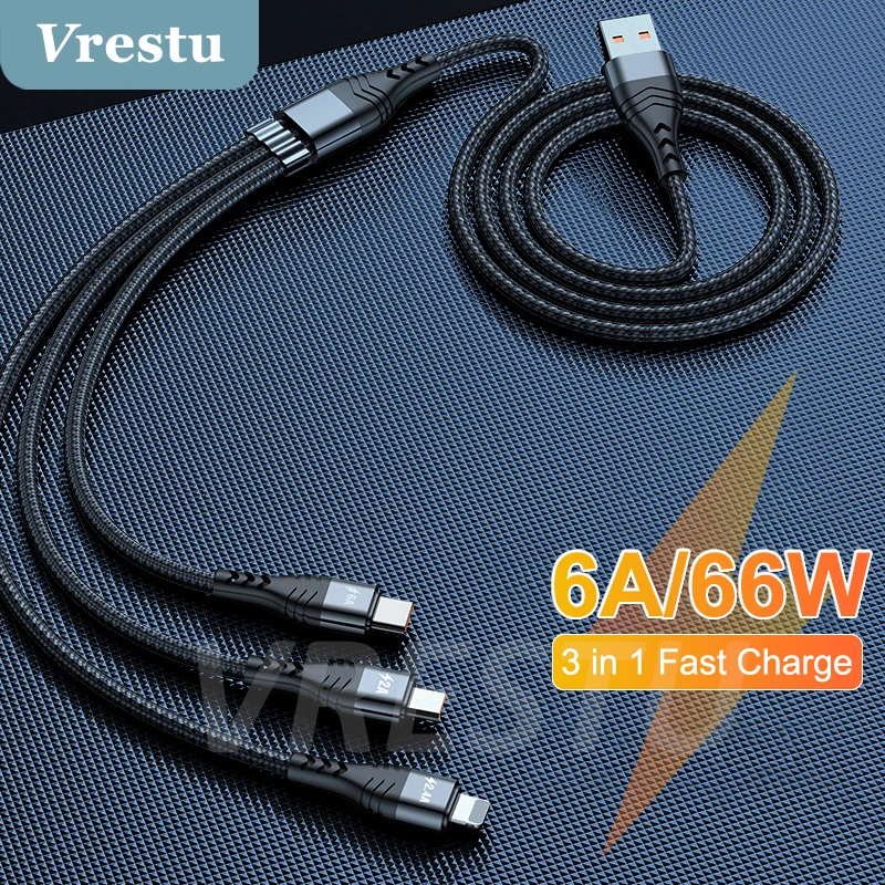 Суперзарядный кабель USB Type-C 66 Вт 6 А для Huawei P50 Pro Mate40 Honor V40 50 быстрая зарядка OPPO Find ACE