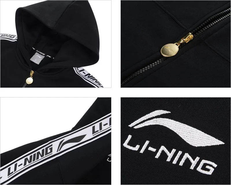 Li-Ning женский трендовый свитер с капюшоном, свободный крой, флис, 64% полиэстер, 36% хлопок, подкладка, спортивные топы AWDP536 WWW1070