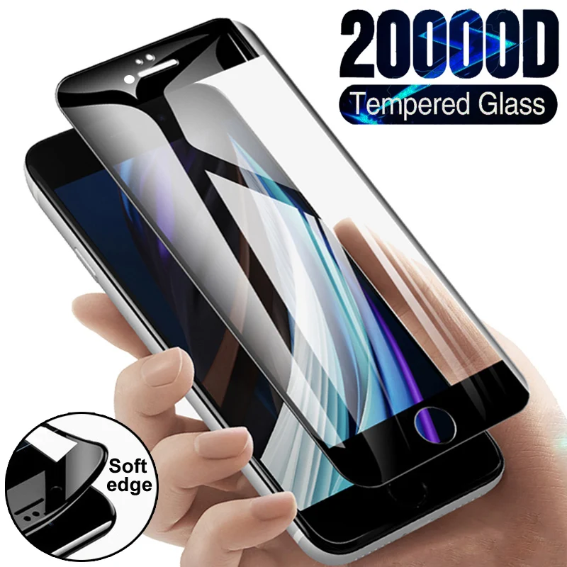 20000D Curved Protective Glass For iphone SE 2020 6 6S 7 8 Plus Soft edge Screen Protector iphone6 iphone7 iphone8 Tempered Film phone screen guard Screen Protectors