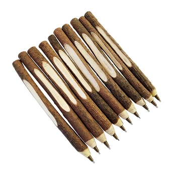 

30Pcs Vintage Handmade Wooden Individualization Ballpoint Pen Environmental Twig Wood Ball Pen School Office Supplies Student