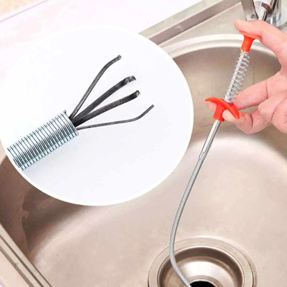 

60cm Spring Pipe Dredging Tools Drain Snake Drain Cleaner Sticks Clog Remover Cleaning Tools Household for Kitchen Sink