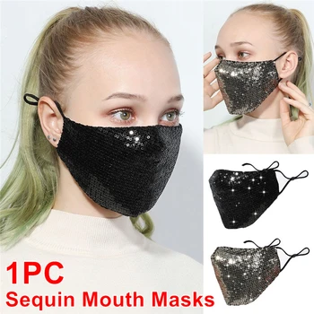

Fashion Sequin Mask Women Anti-fog Dust Proof Mouth Cover Protective Mask