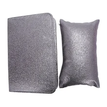 Профессиональная Подушка для ногтей, держатель для подушек из искусственной кожи, набор для рук, набор для маникюра, Маникюрный Инструмент# Ancient Silver