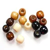 100pcs/lot 10x9 11x12mm Natural Big Hole Wood Beads White Black Brown Color Oval Wooded Spacer Bead for DIY Jewelry Making Craft ► Photo 1/6