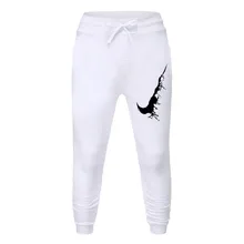 Мужские повседневные брюки для пробежек с принтом, спортивная одежда для фитнеса, спортивный костюм, обтягивающие спортивные штаны, черные длинные штаны Xxxl