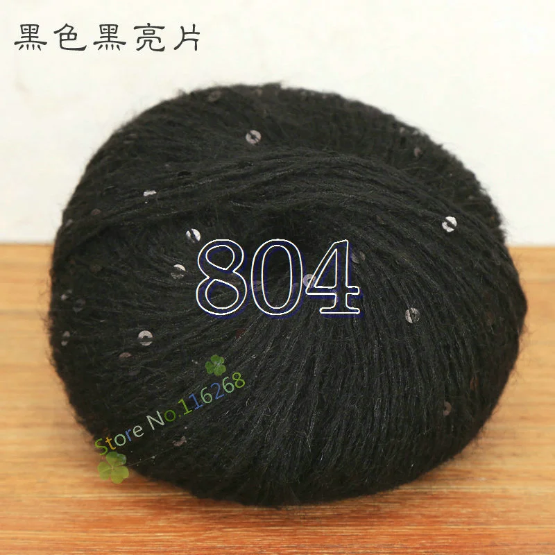804 1 шар* 50 г блестка шерстяная большая пряжа для вязания крючком блесток массивная шерстяная пряжа для вязания ручных нитей мохер пряжа для вязания крючком Т4 - Цвет: 804
