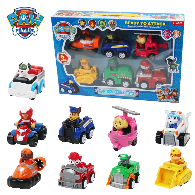 9 шт./компл. Paw Patrol Toys собачий патруль автомобиль Patrulla Canina фигурка модель Chase Ryder