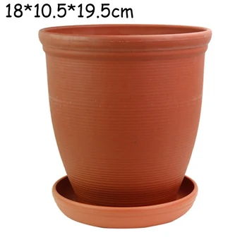 

Round Flower Pot Plant Planter Grow Container Garden With Tray Universal