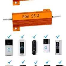 2 шт 50 Вт 25 Ом резистор алюминиевый чехол с проволочной обмоткой на шасси(упаковка из 2 шт