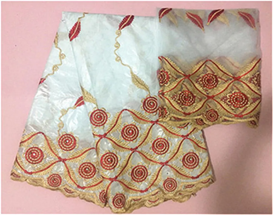 Getzner белая ткань Африканская кружевная ткань последние парча в Гвинейском стиле высокое качество бассейна Riche 7 ярдов