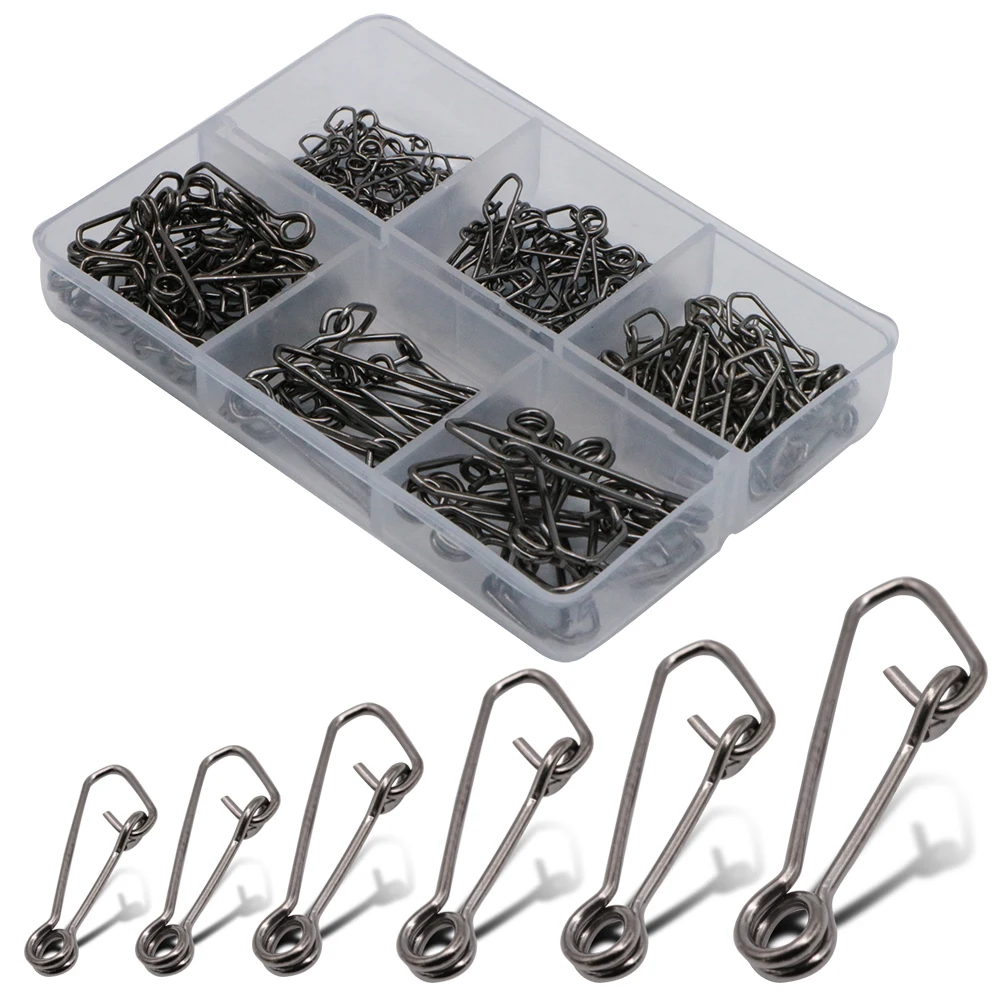 

120pcs/6 Size/box Carp Fishing Swivel Snap Rolling Lock Pin Sea Fishing Hook Connector Safety Link Rig Lure Accessories Tool