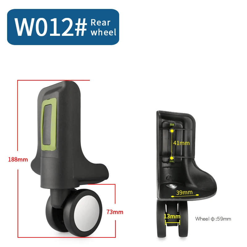 Replacement wheels for suitcase luggage high quality travel bag casters repair Wear resistant password box luggage wheels - Цвет: W012(2 Wheels)Rear
