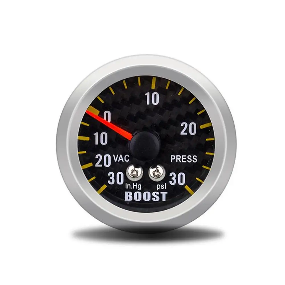 52 мм авто турбо Boost Gauge PSI аналоговый углеродное волокно лицевой-30~ 30 PSI метр с датчиком для Авто Грузовик фоновый светильник - Цвет: boost gauge PSI