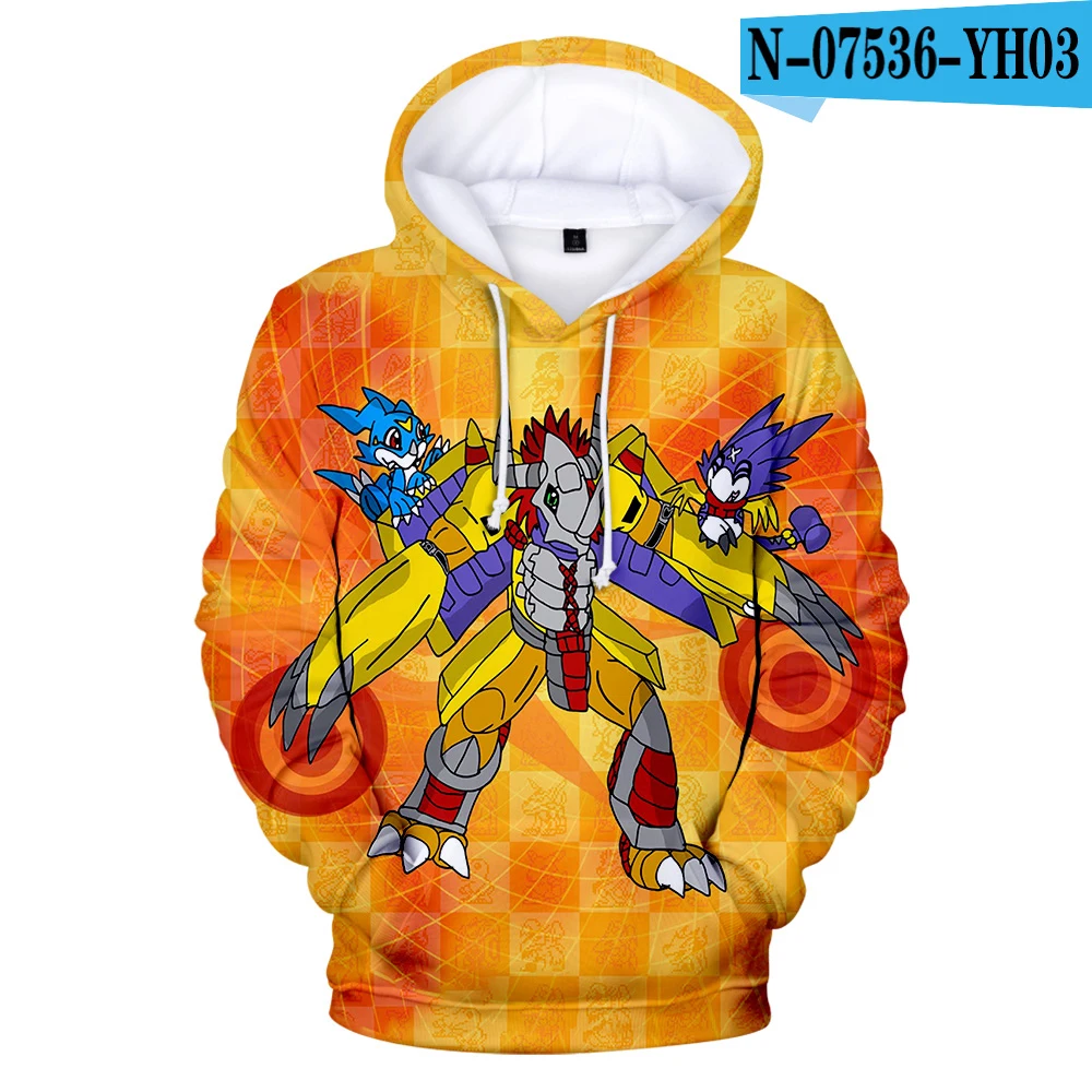3D Толстовки с капюшоном в стиле аниме Digimon Adventure WarGreymon с объемным рисунком для мужчин и женщин, повседневная Осенняя теплая Новая детская одежда с длинными рукавами - Цвет: 3D