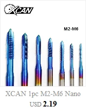 XCAN 1 шт. M2/M2.5/M3/M3.5/M4/M5/M6 титановое покрытие ручной кран HSS Метрическая прямая флейта резьбовой кран