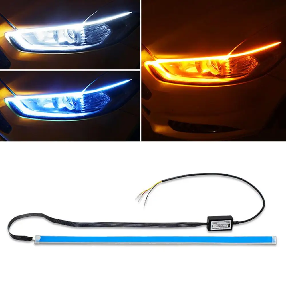 Car Styling Day Time Flowing Light Led DRL Strip Headlight Auto Daytime Running Lamp Accessories Case For Ford wholesale | Автомобили и