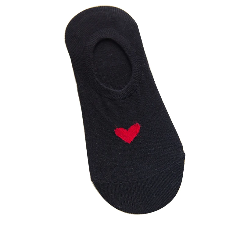 

Носки женские хлопковые нескользящие однотонные, носки-невидимки с надписью love, летние, 5 пар