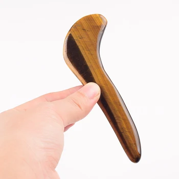

GuaSha Tool Natural Tiger Eye Stone Scraping Board Face Care Massager Facial Chin Lifting Firming Skin Detox Beauty Head Massage