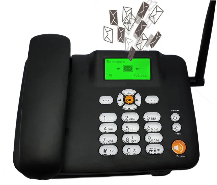 Беспроводной телефон Поддержка 2 GSM sim карты фиксированный черный стационарный