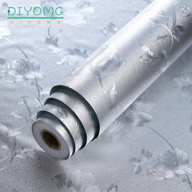 

New Kitchen Oil-proof Wallpaper Waterproof Self Adhesive Wall Stickers Aluminum Foil Gas Stove Cabinet Contact Wallpaper Sticker