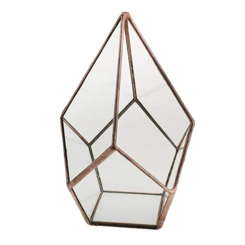 

Hot Sale Decorative - Glass flower vase, clear, geometric shape, Fantasy, home / wedding ornament, 12 x 12 x 17cm