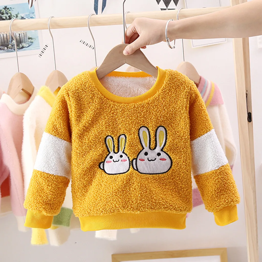 Детский осенне-зимний свитер, детский пуловер для мальчиков и девочек, детские толстовки с капюшоном, толстый теплый свитер с круглым вырезом и рисунком