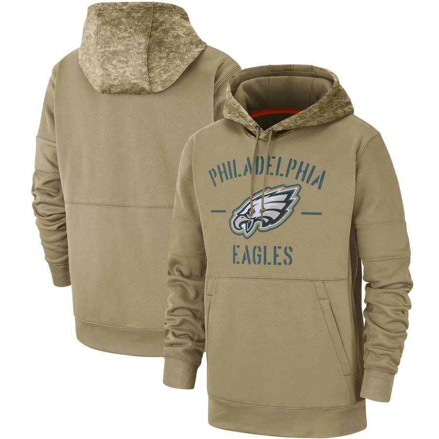 Philadelphia Мужская толстовка для американского футбола Eagles Салют для обслуживания Sideline Therma пуловер с капюшоном