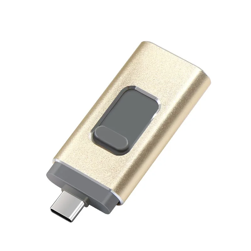 OTG USB Type C флеш-накопитель адаптер объектива для камер micro Телефон/iPhone X/8/7/7 Plus/6 Plus/6s/5/SE USB флэш-накопители 128 ГБ оперативной памяти, 32 Гб встроенной памяти, 64 ГБ флеш-накопитель