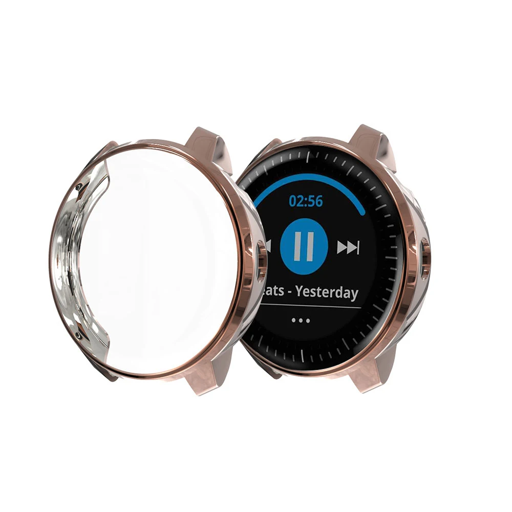 Ультратонкий Мягкий чехол для смарт часов для Garmin vivoactive 3 Music полная защита экрана TPU чехол для Garmin vivoactive3 Music capa - Цвет: Розовое золото