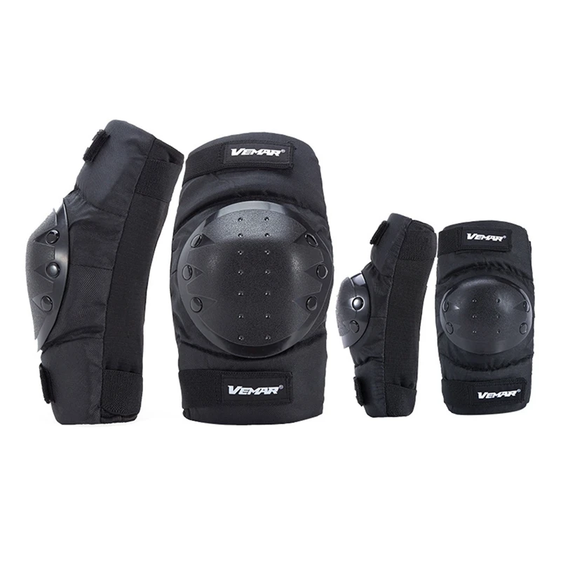 4pcs/set Elbow Knee Sleeve Pad Short Shockproof Adjustable Arm Leg Protective Guard Protector Outdoor Motorcycle Cycling LQ4857