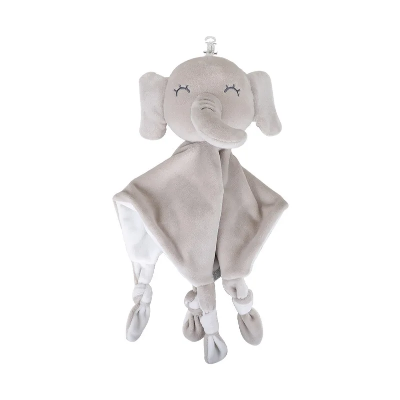 Мультяшное мягкое успокаивающее полотенце Детский платок для животных с кольцом бумажное защитное одеяло детское полотенце игрушка кукла слон кролик погремушка